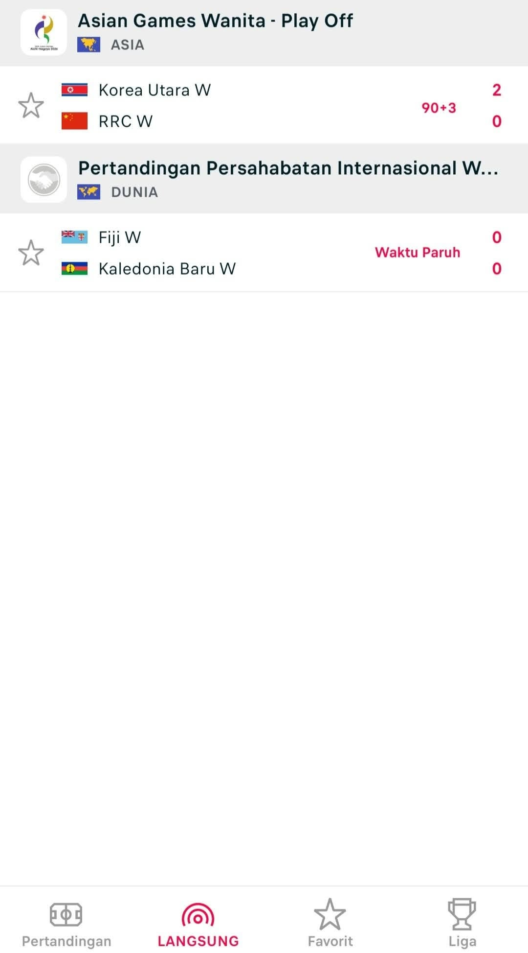 Update Skor Cepat