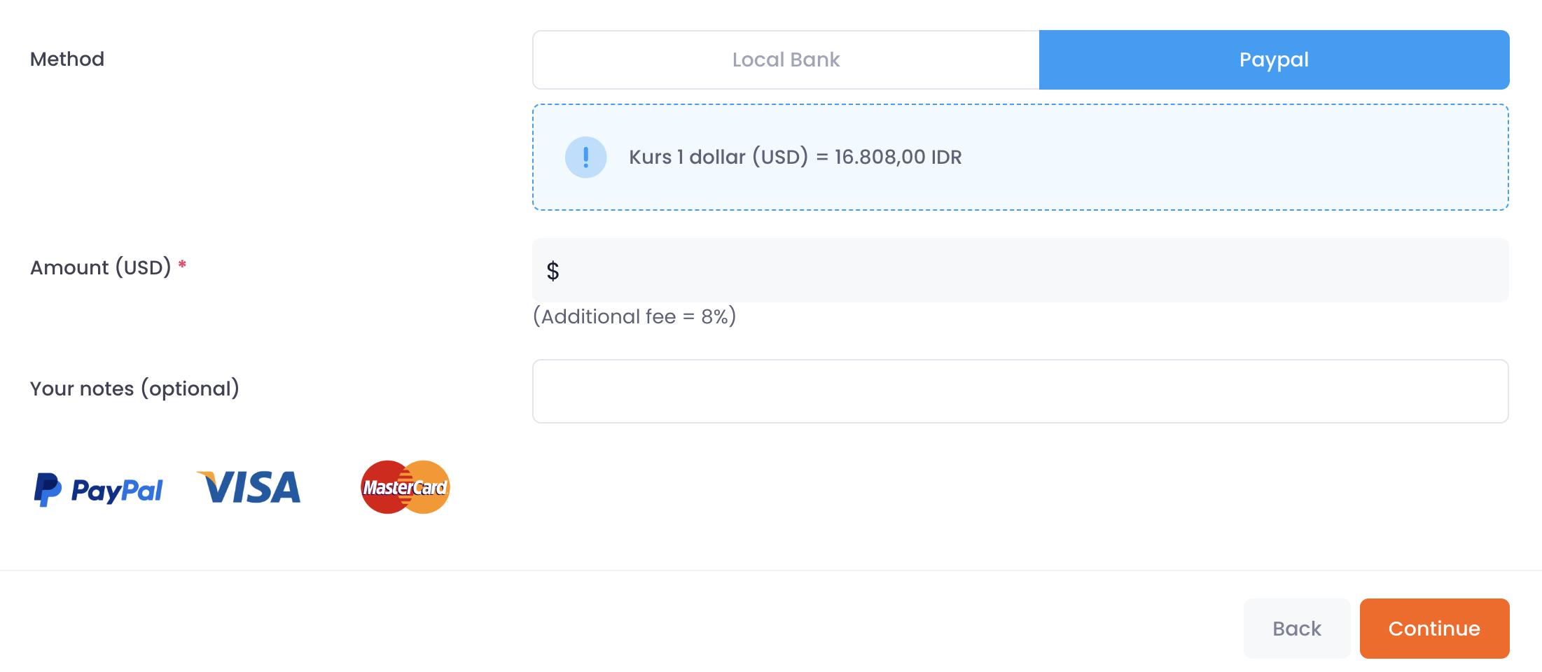 payment options for global users